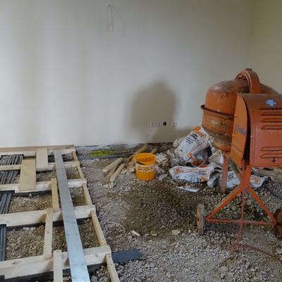 Holzboden Gestell Und Mischmaschine