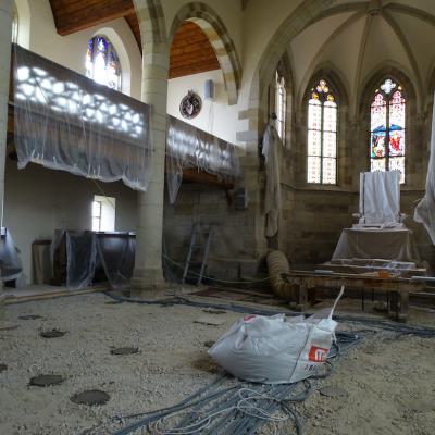 Kirchenschiff Verkabelung Vorbereitung Fuer Podeste