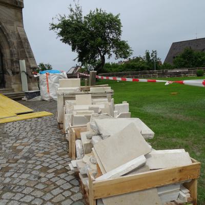 Verpackte Steine Im Kirchgarten